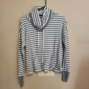 SO White and Gray Striped Sweater Size L